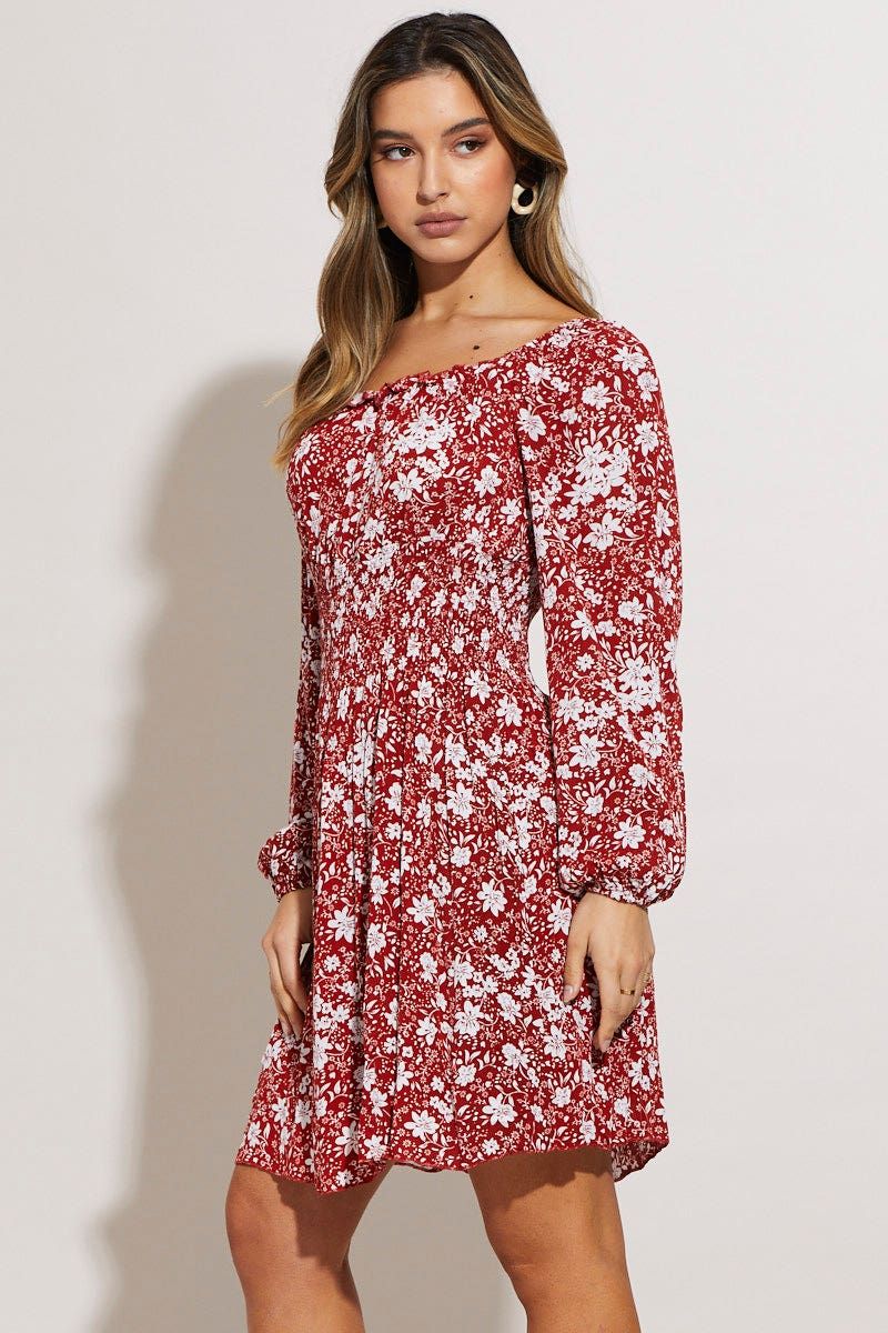 Print Mini Dress Long Sleeve sold by Ally Fashion product image thumbnail 3