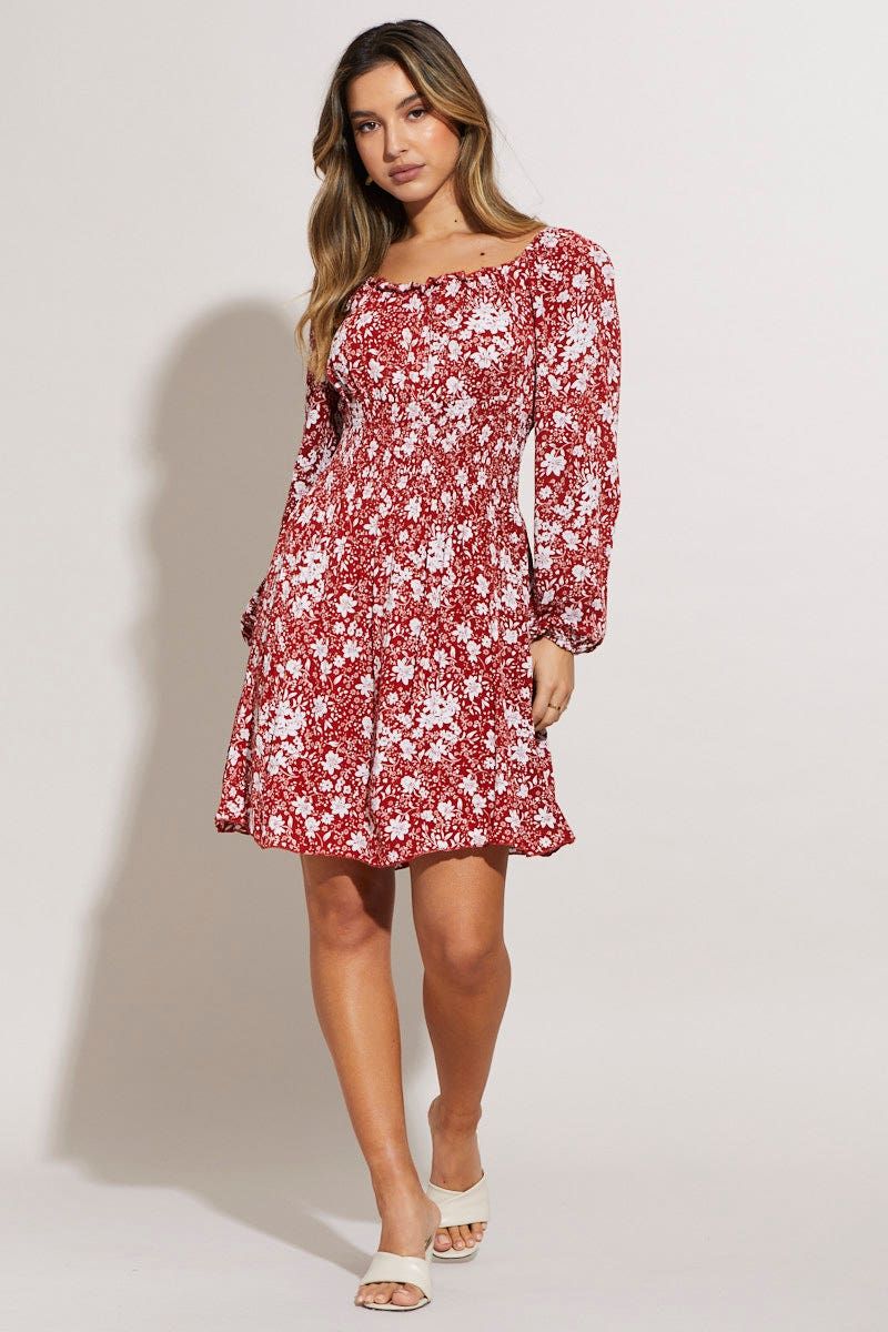 Print Mini Dress Long Sleeve sold by Ally Fashion product image thumbnail 2