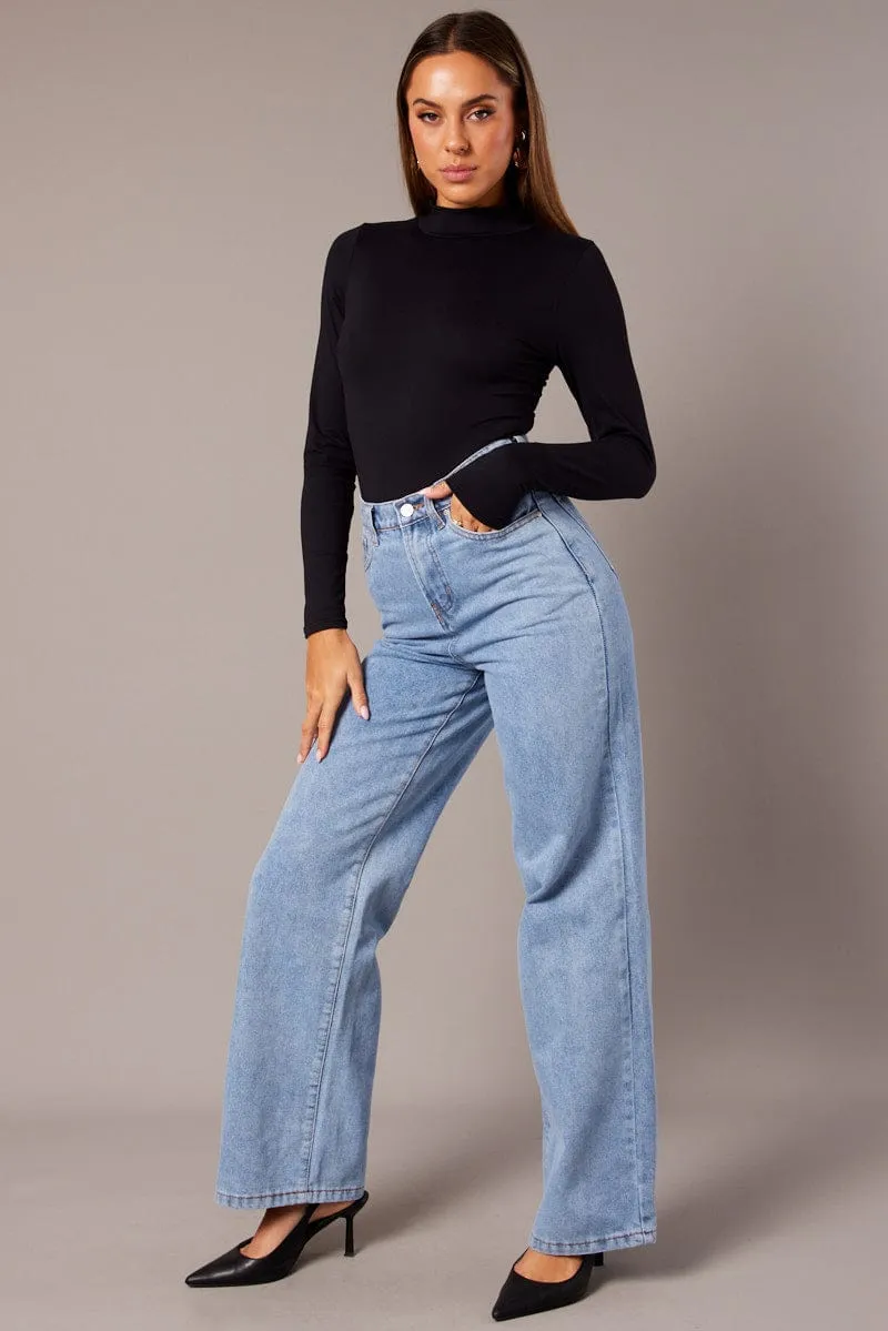 Denim Wide Leg Jean High Rise sold by Ally Fashion