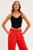 Black Corset Top Sleeveless Cowl Neck Crop Mesh sold by Ally Fashion