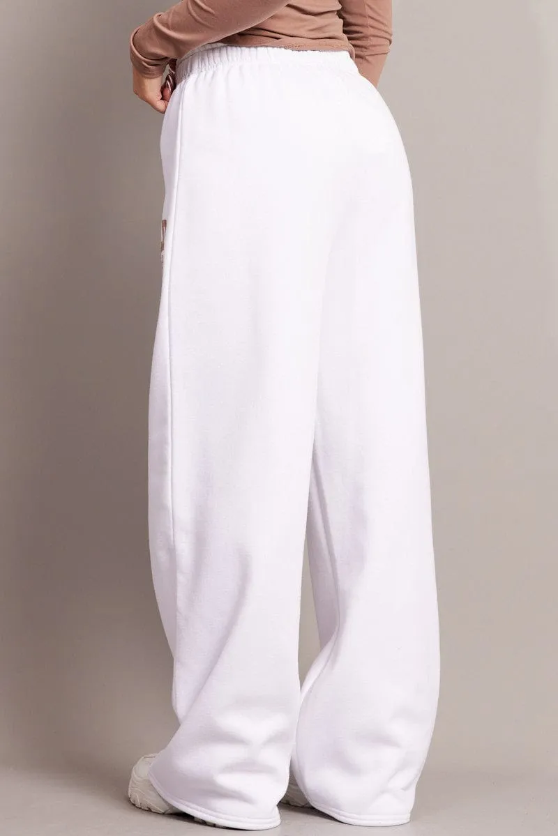 White Track Pants Wide Leg sold by Ally Fashion product image thumbnail 5