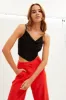 Black Corset Top Sleeveless Cowl Neck Crop Mesh sold by Ally Fashion