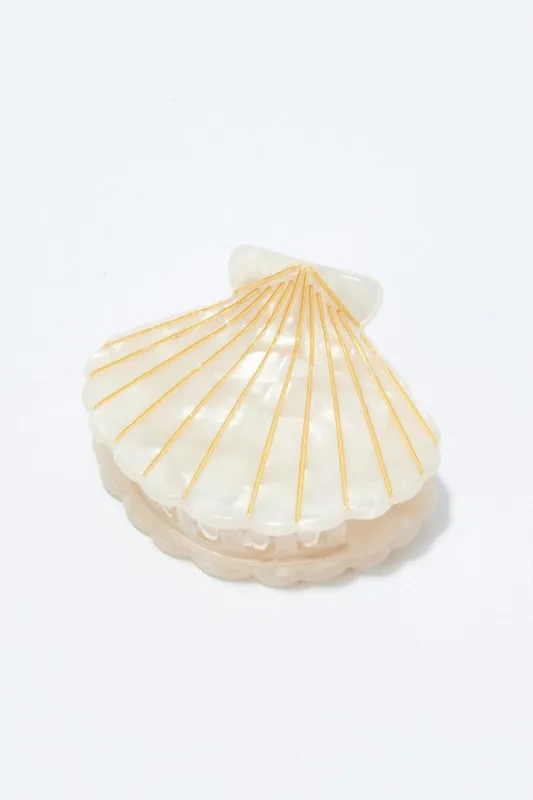 White Shell Hair Claw Clips sold by Ally Fashion