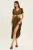 Green Cutout Midi Dress sold by Ally Fashion