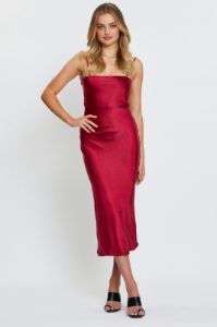 Purple Midi Dress Satin sold by Ally Fashion