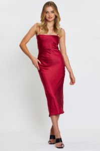 Purple Midi Dress Satin sold by Ally Fashion