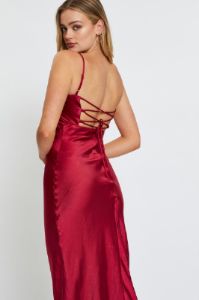 Purple Midi Dress Satin sold by Ally Fashion
