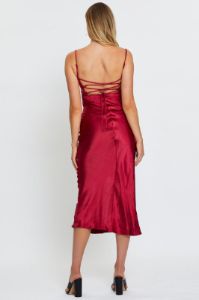 Purple Midi Dress Satin sold by Ally Fashion