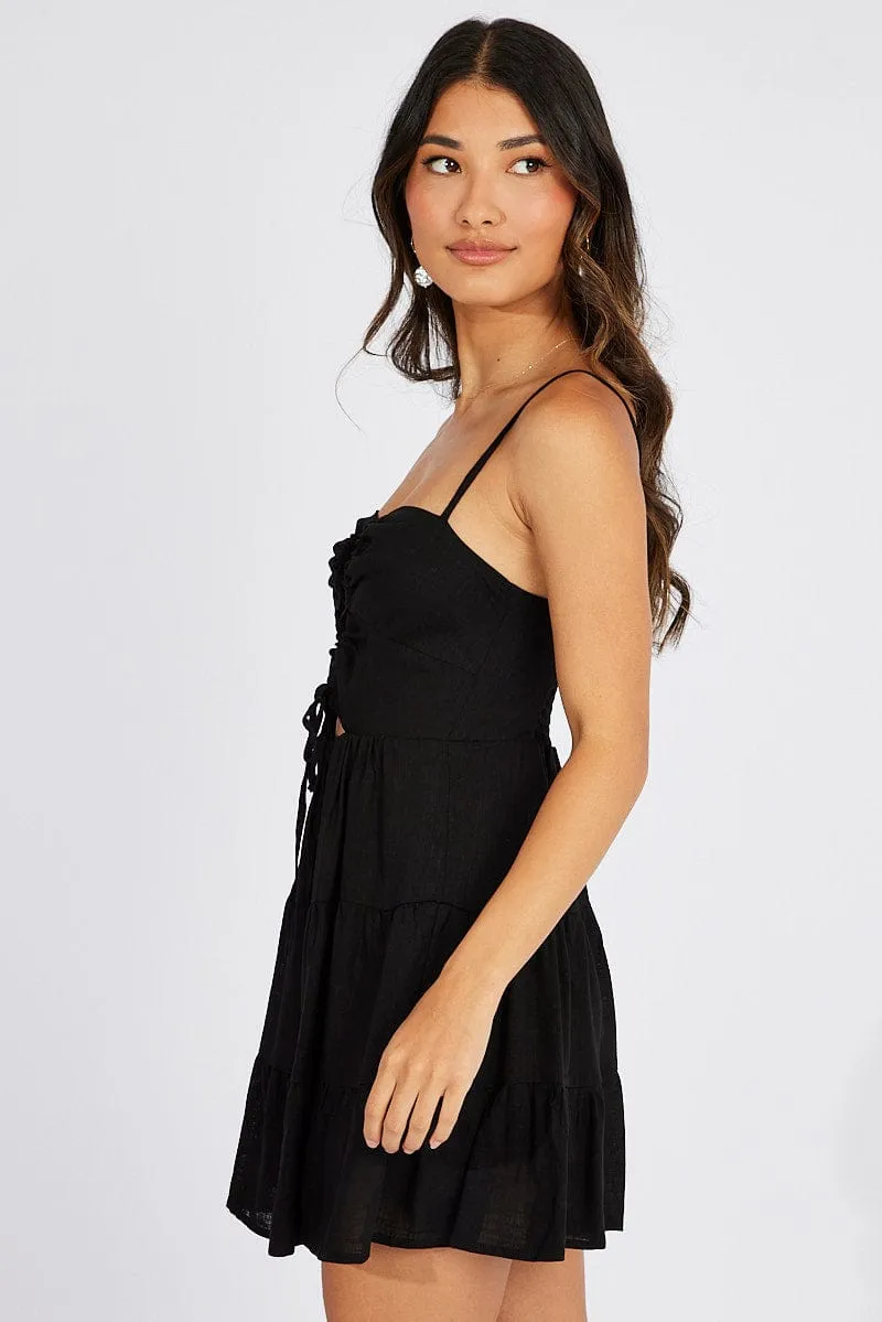 Black Fit And Flare Dress Strappy Mini sold by Ally Fashion product image thumbnail 4