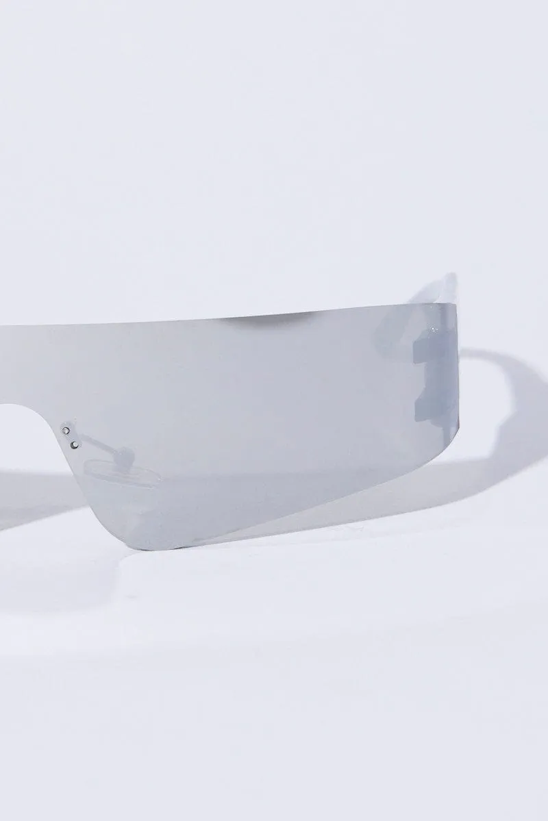Silver Wrap Visor Sunglasses sold by Ally Fashion product image thumbnail 2