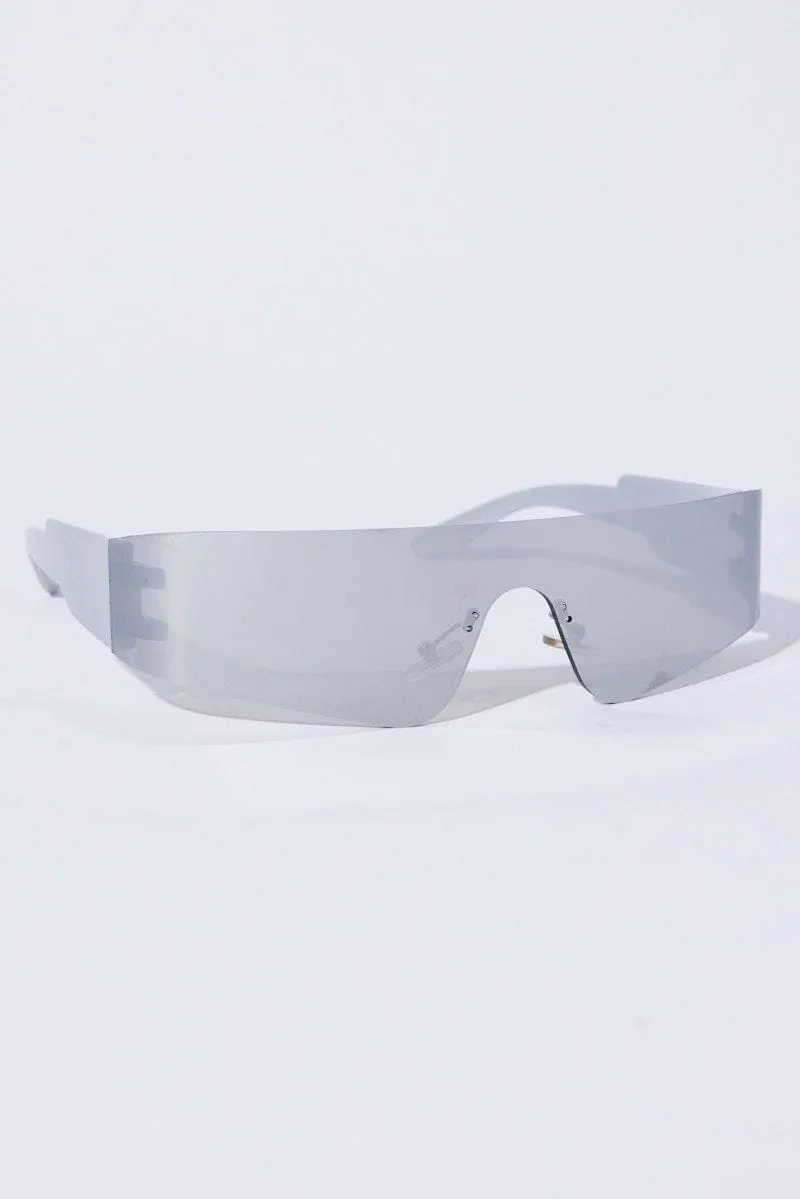 Silver Wrap Visor Sunglasses sold by Ally Fashion