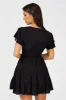 Black Fit And Flare Dress V-neck Mini sold by Ally Fashion