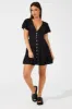 Black Fit And Flare Dress V-neck Mini sold by Ally Fashion