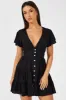 Black Fit And Flare Dress V-neck Mini sold by Ally Fashion
