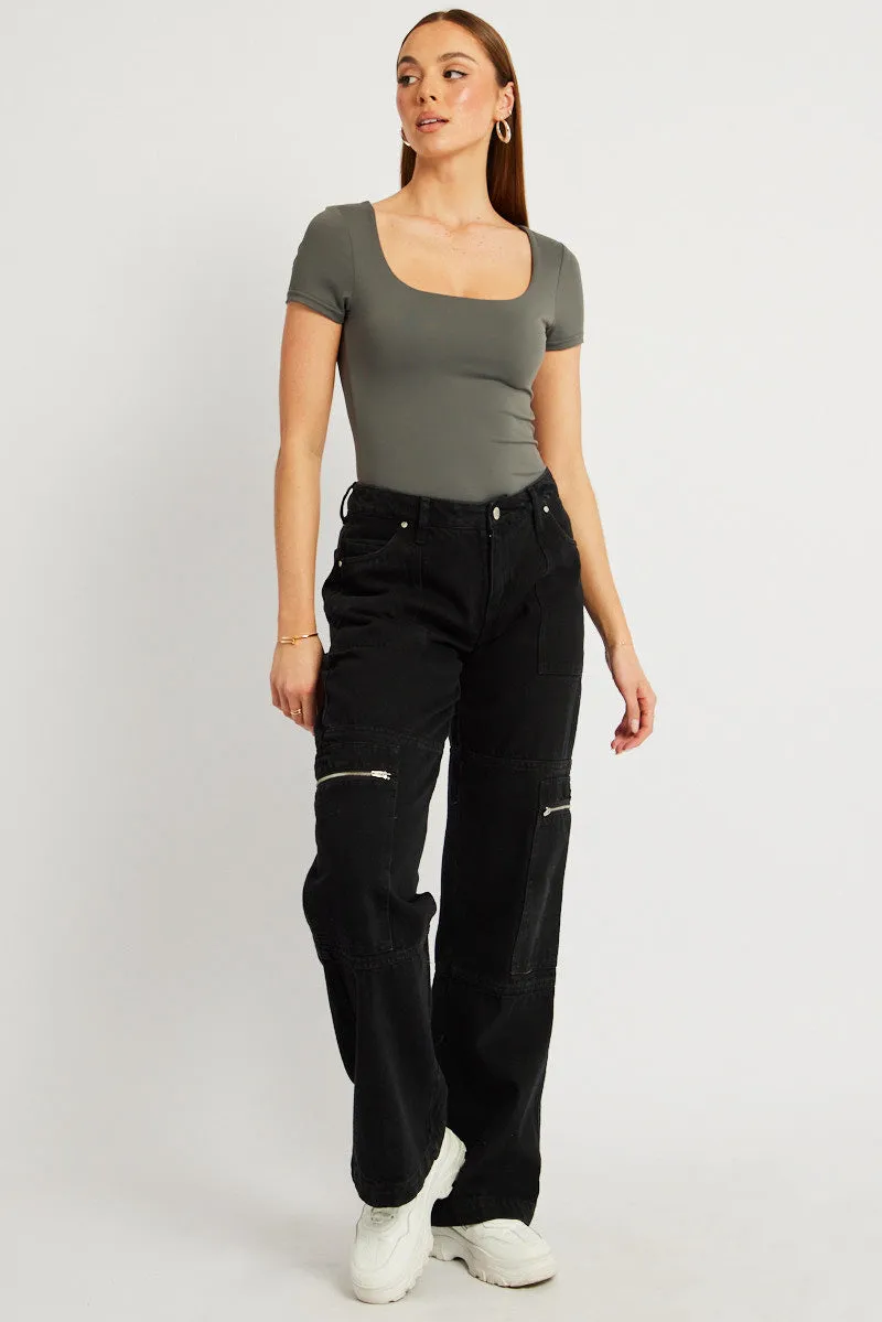 Grey Supersoft Top Short Sleeve sold by Ally Fashion product image thumbnail 2