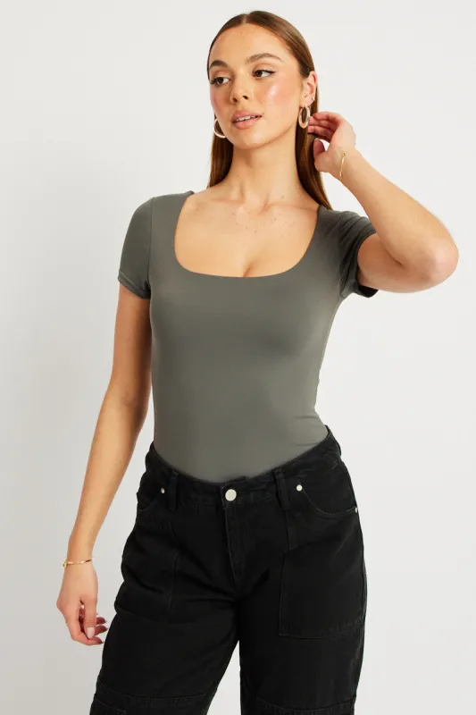 Grey Supersoft Top Short Sleeve sold by Ally Fashion