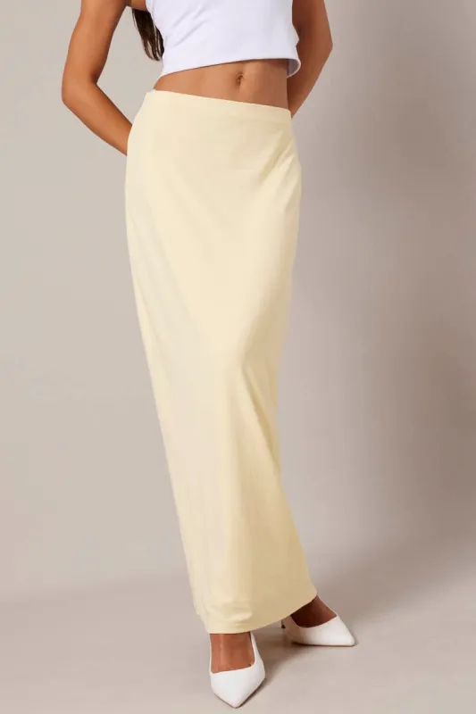 Yellow Supersoft Slim Fit Maxi Skirt sold by Ally Fashion