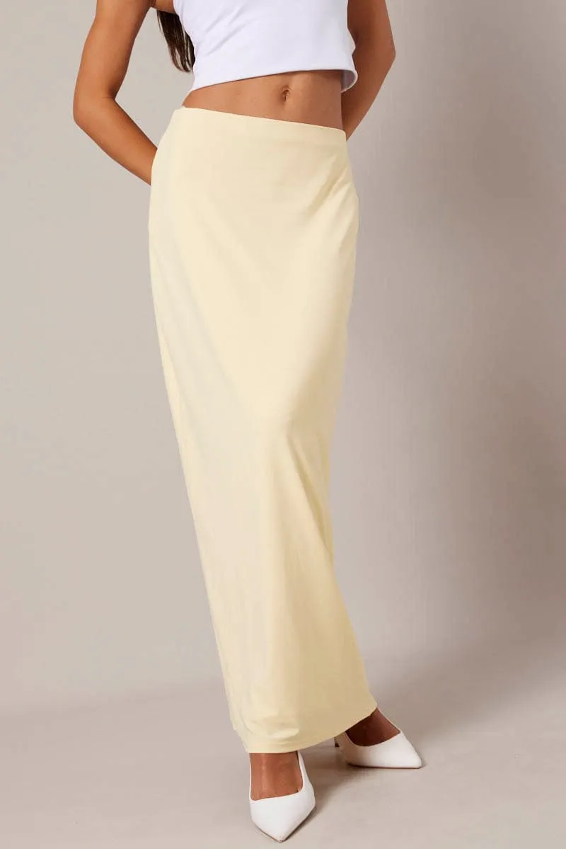 Yellow Supersoft Slim Fit Maxi Skirt sold by Ally Fashion