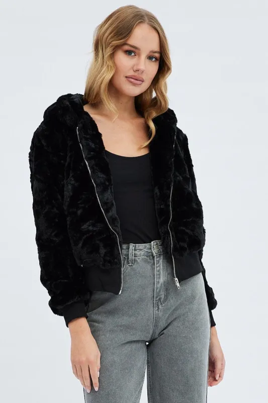 Black Soft Jacket Long Sleeves Hoodie sold by Ally Fashion