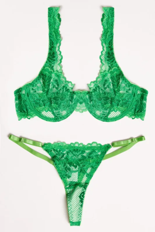 Green Lace Lingerie Set sold by Ally Fashion