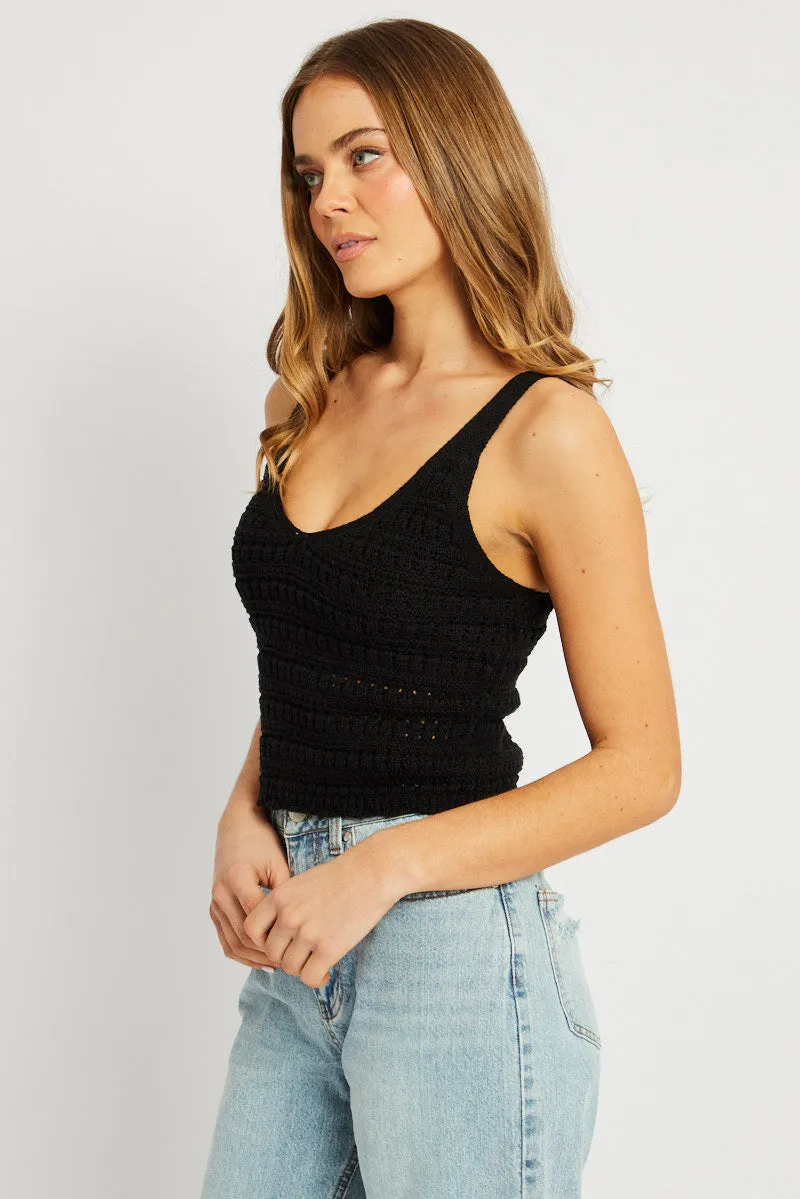 Black Fashion Knit Top Sleeveless sold by Ally Fashion product image thumbnail 4