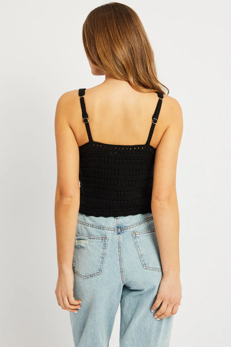 Black Fashion Knit Top Sleeveless sold by Ally Fashion product image thumbnail 5