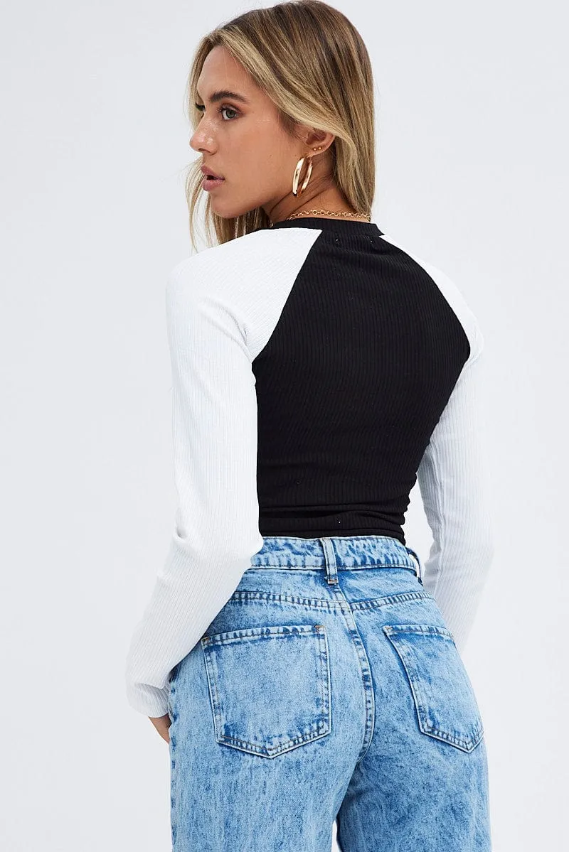 Black Top Long Sleeve Crew Neck Longline Rock Graphic sold by Ally Fashion product image thumbnail 5