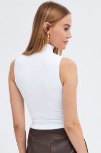 White Tank Top Sleeveless High neck Seamless sold by Ally Fashion