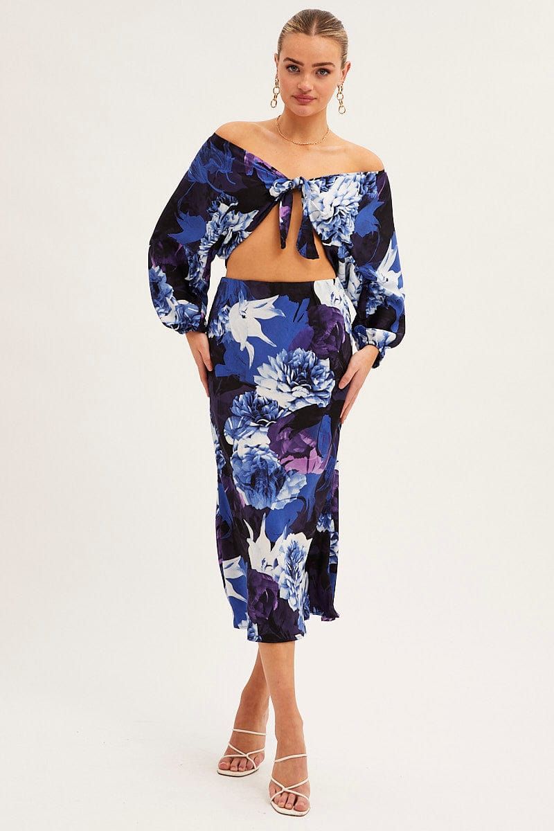 Abstract Print Slip Skirt Midi Satin sold by Ally Fashion product image thumbnail 3