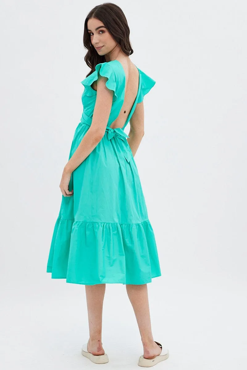Green Tie Back Midi Dress sold by Ally Fashion product image thumbnail 5