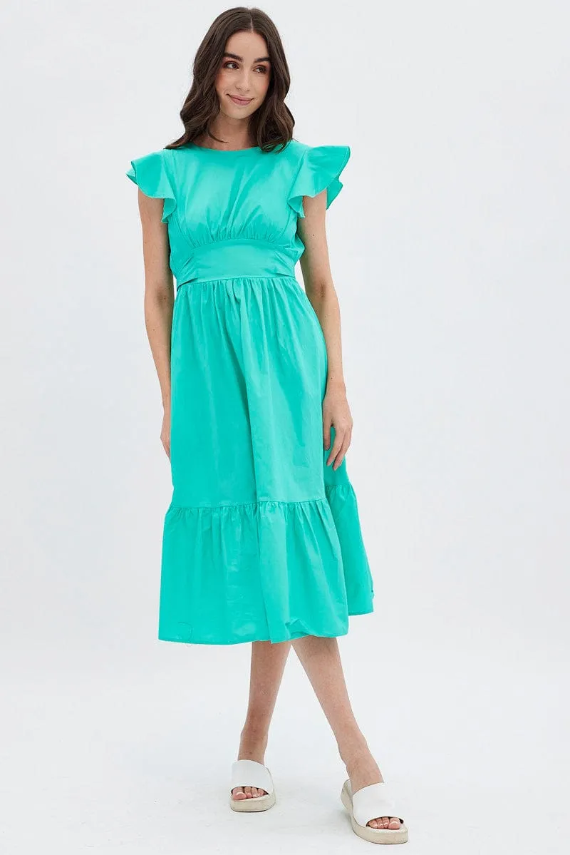 Green Tie Back Midi Dress sold by Ally Fashion product image thumbnail 3