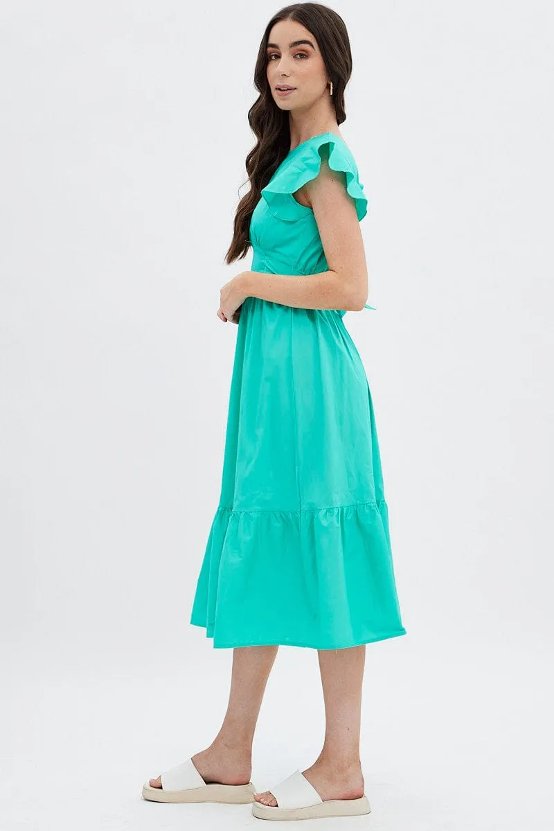 Green Tie Back Midi Dress sold by Ally Fashion product image thumbnail 4