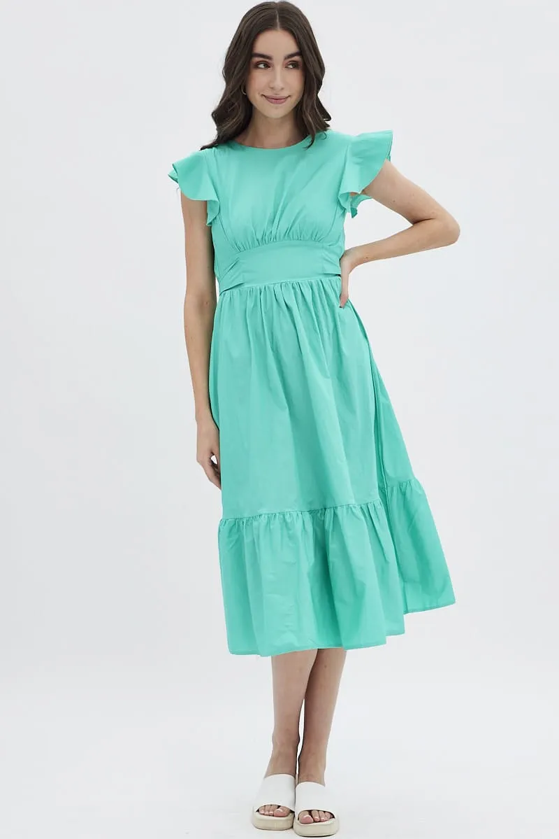Green Tie Back Midi Dress sold by Ally Fashion