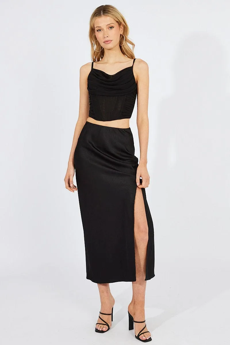 Black Corset Top Crop sold by Ally Fashion product image thumbnail 2