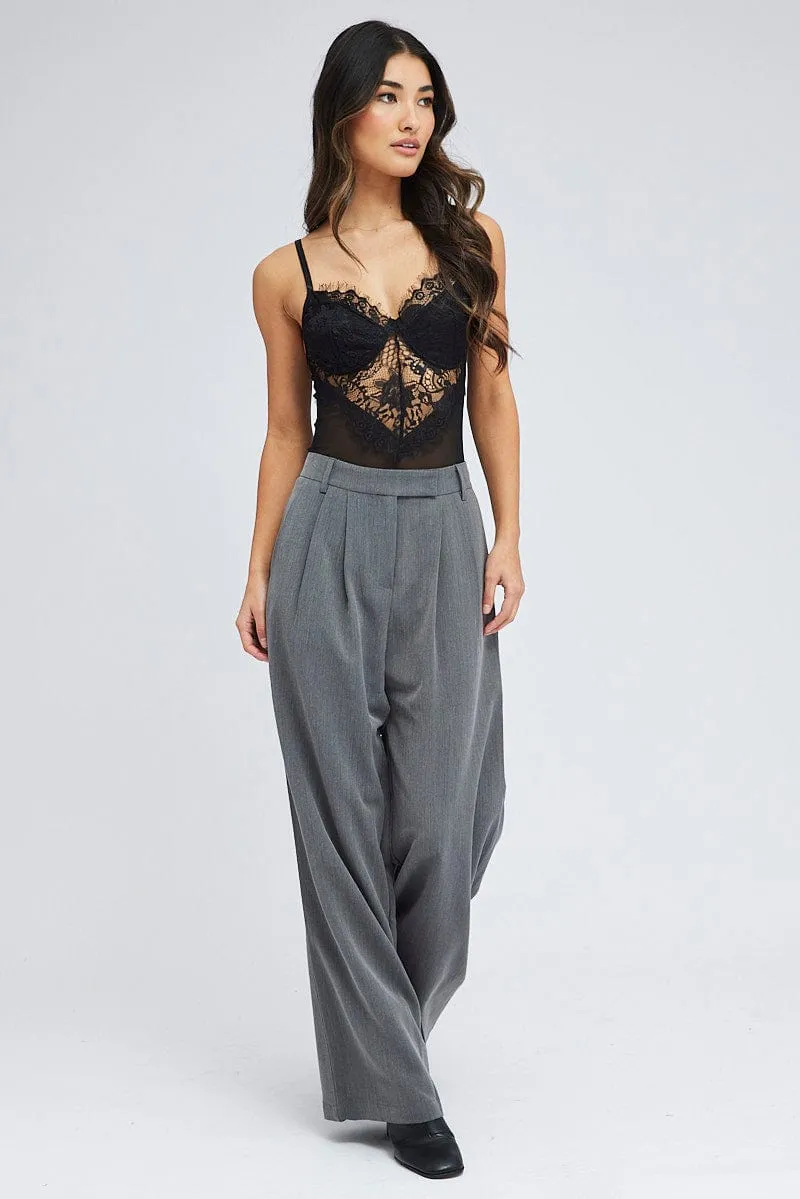 Black Lace One Piece Bodysuit sold by Ally Fashion product image thumbnail 3