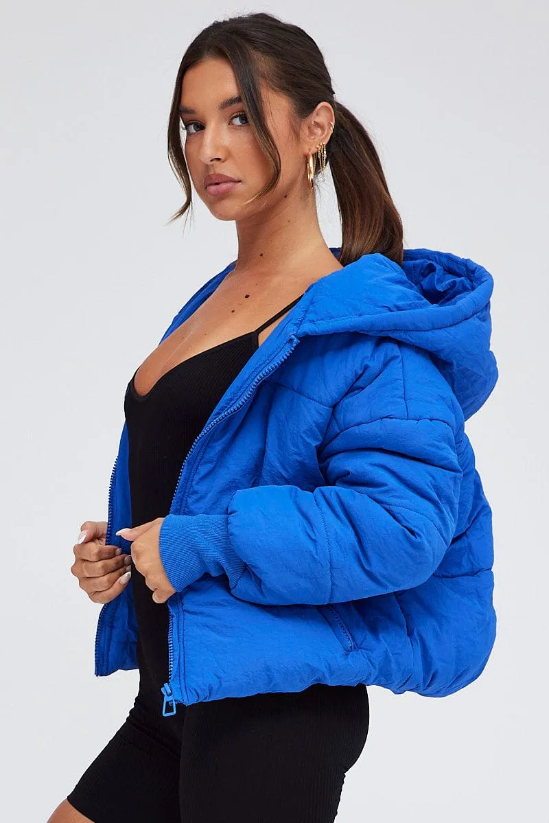 Blue Puffer Jacket with Long Sleeves sold by Ally Fashion product image thumbnail 4