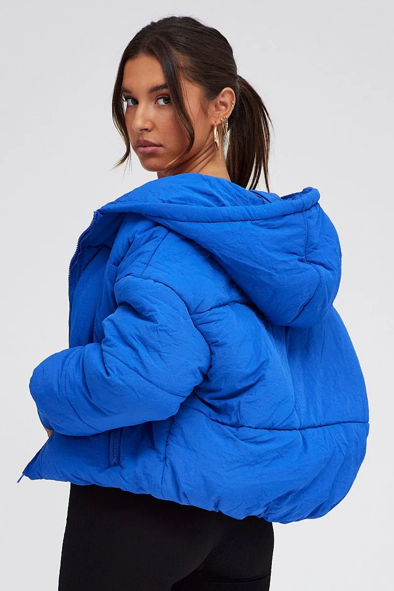 Blue Puffer Jacket with Long Sleeves sold by Ally Fashion product image thumbnail 5