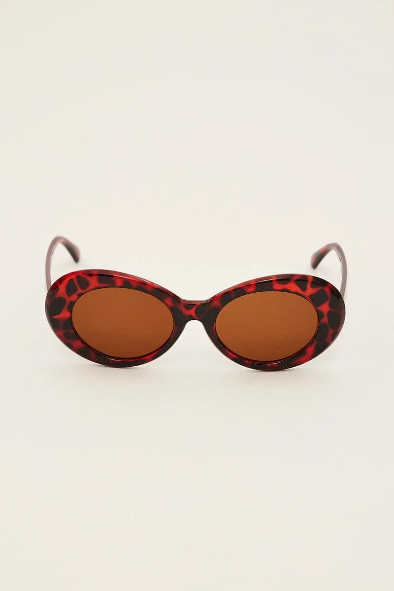 Brown Animal Print Fashion Sunglasses sold by Ally Fashion
