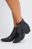 Black Croc Print Western Ankle Boots sold by Ally Fashion