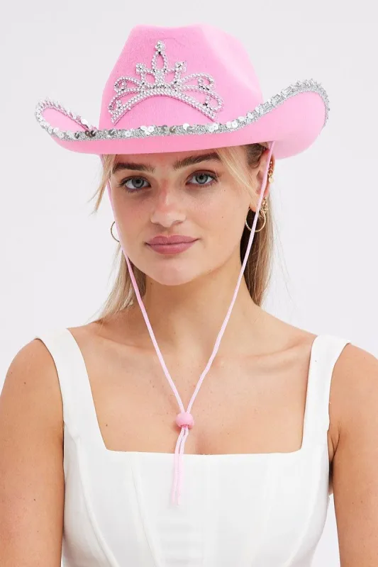 Pink Cowboy Hat With Crown sold by Ally Fashion
