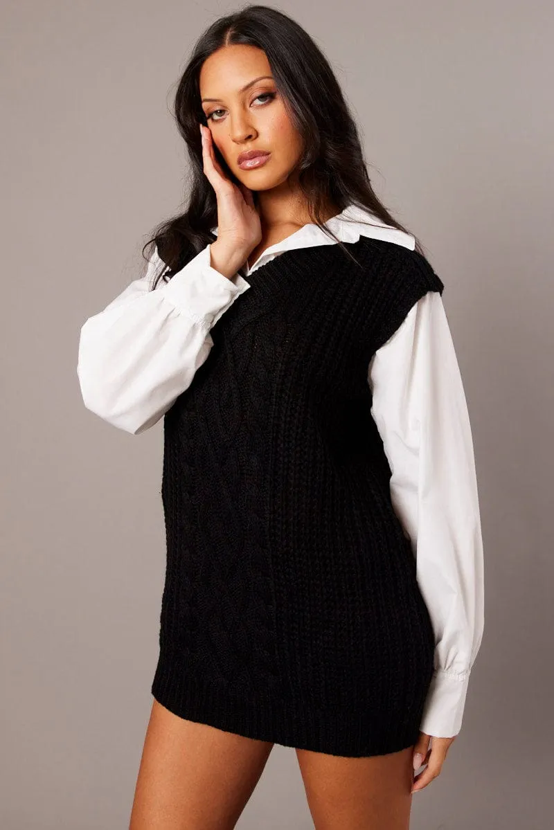 Black Knit Top Jumper sold by Ally Fashion product image thumbnail 3