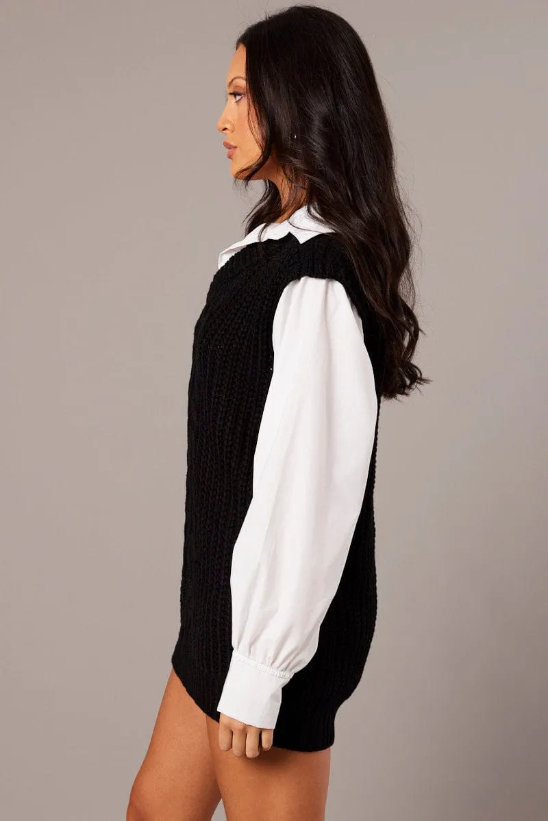 Black Knit Top Jumper sold by Ally Fashion product image thumbnail 4