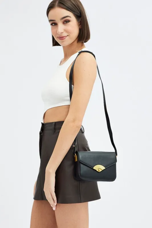 Black Flap Shoulder Bag sold by Ally Fashion