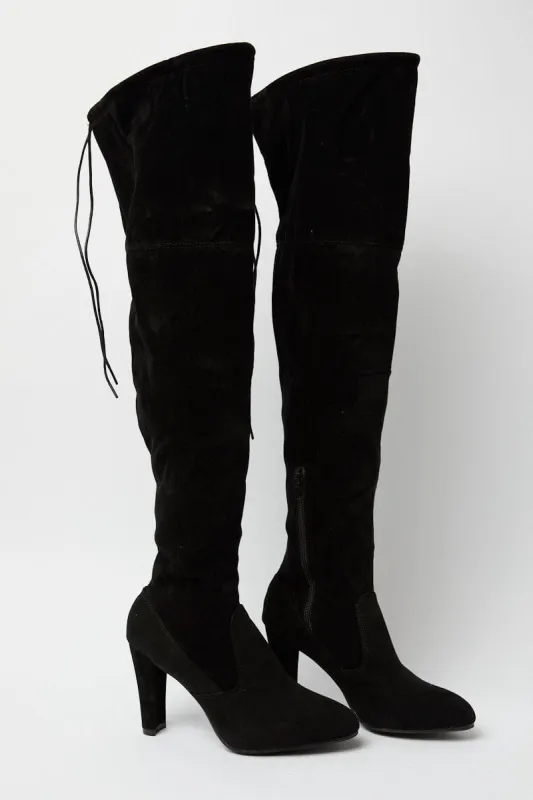 Black Over The Knee Boots sold by Ally Fashion