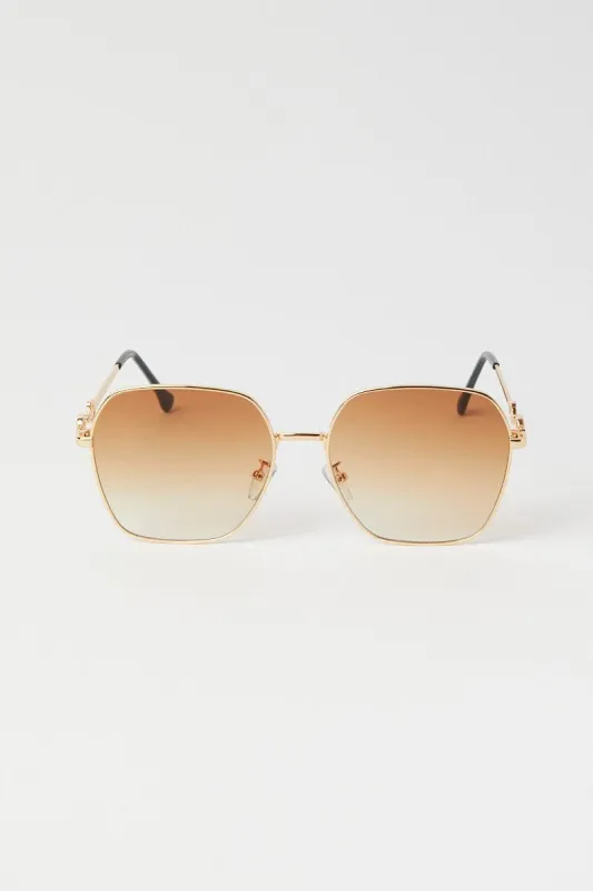 Brown Metal Frame Sunglasses sold by Ally Fashion