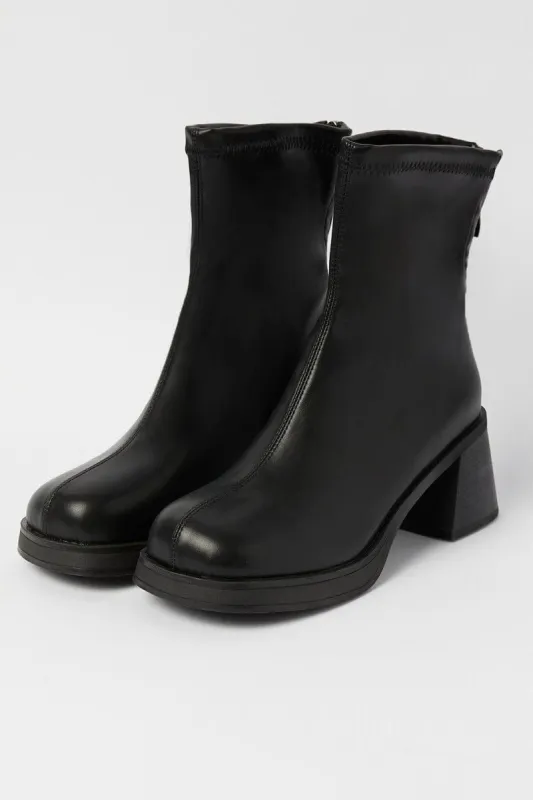 Black Mid Heeled Sock Boots sold by Ally Fashion