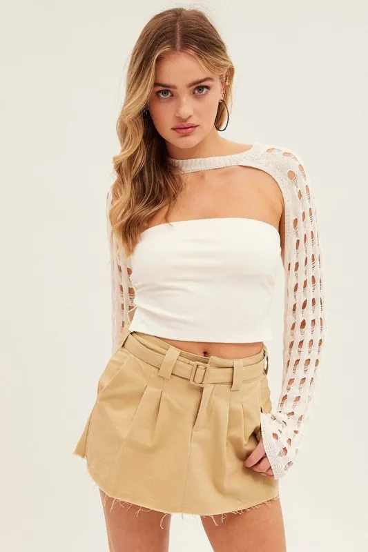 Camel Cargo Skirt Mini Low Rise sold by Ally Fashion
