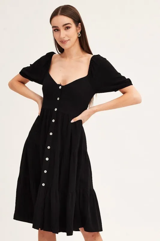 Black Midi Dress Sweetheart sold by Ally Fashion