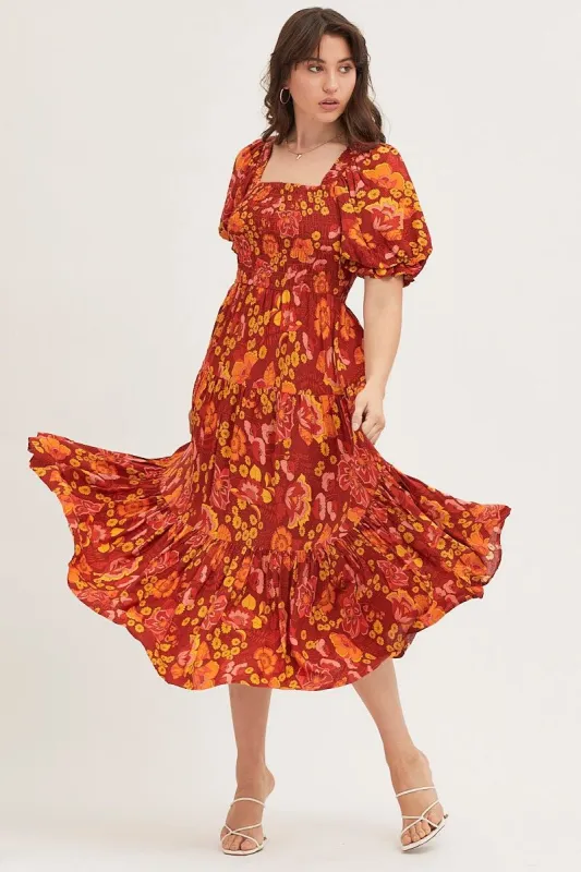 Print Maxi Dress Short Sleeve sold by Ally Fashion