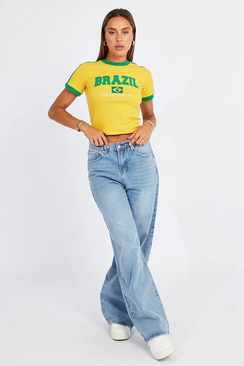 Yellow Graphic Tee sold by Ally Fashion product image thumbnail 2